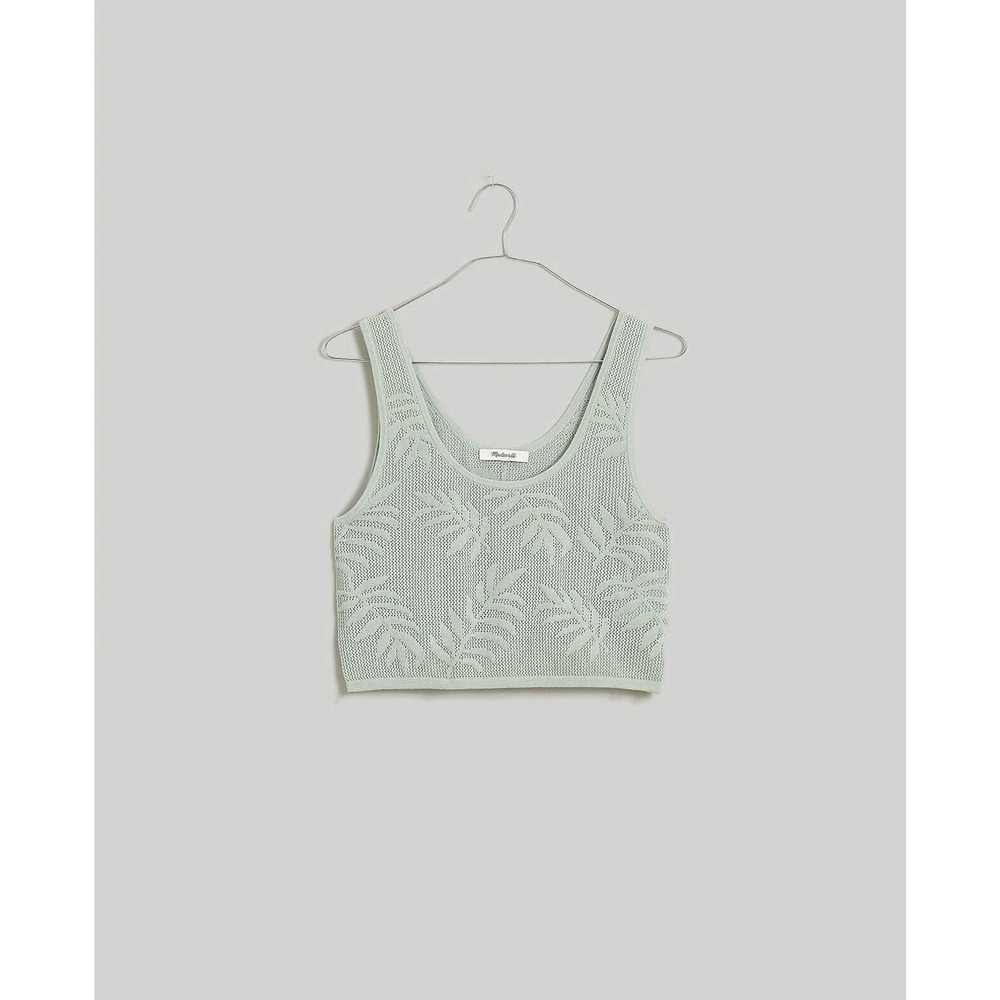 Madewell Mint Green Cropped Knit Tank Sweater